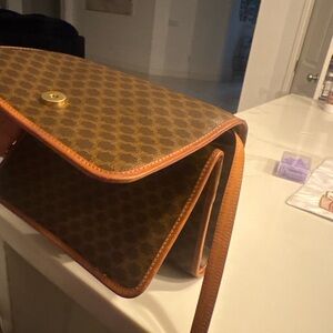 Celine Brown and Tan Patterned Bagceline double flap vintage macadam